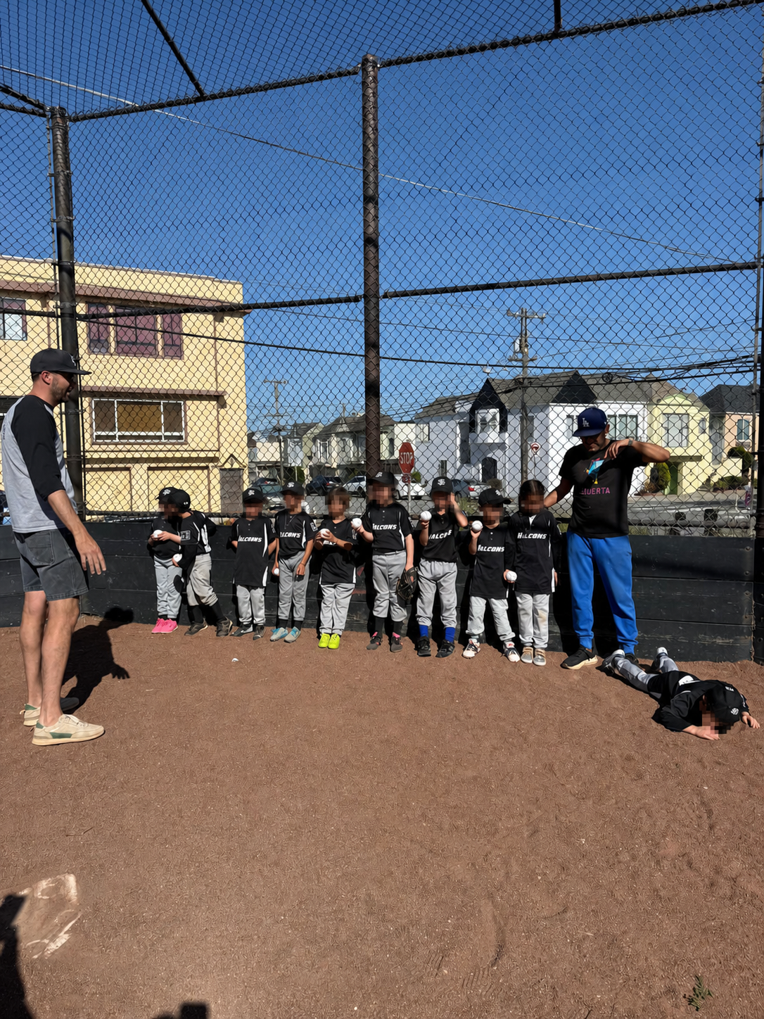Children on a parent-organized baseball team